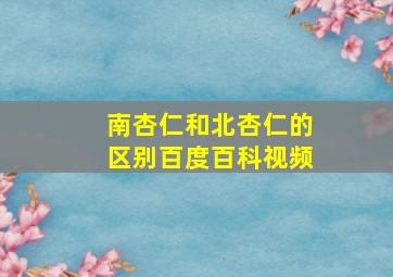 南杏仁和北杏仁的区别百度百科视频