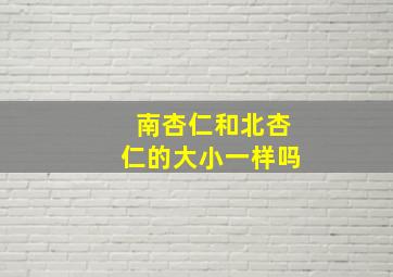 南杏仁和北杏仁的大小一样吗