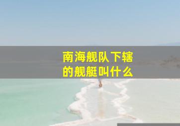 南海舰队下辖的舰艇叫什么