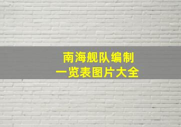 南海舰队编制一览表图片大全