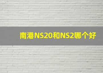 南港NS20和NS2哪个好