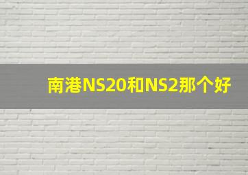 南港NS20和NS2那个好