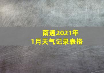 南通2021年1月天气记录表格