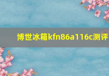 博世冰箱kfn86a116c测评