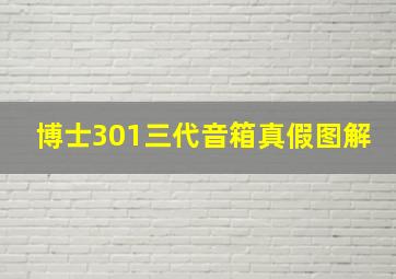 博士301三代音箱真假图解