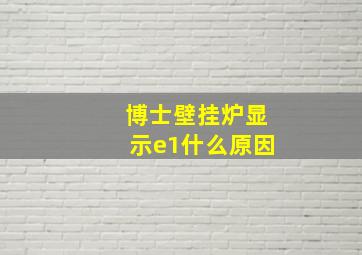 博士壁挂炉显示e1什么原因