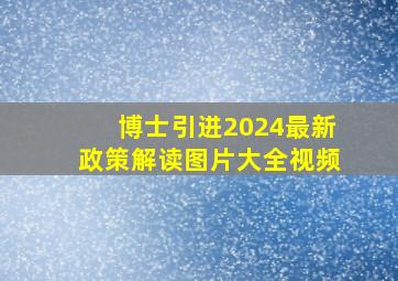 博士引进2024最新政策解读图片大全视频