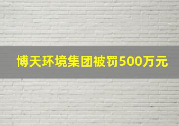 博天环境集团被罚500万元