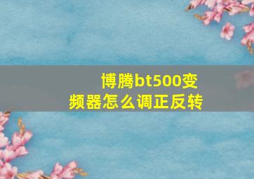 博腾bt500变频器怎么调正反转