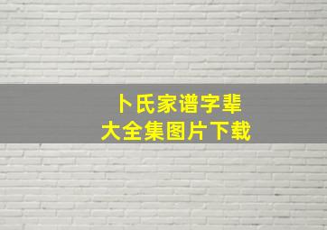 卜氏家谱字辈大全集图片下载