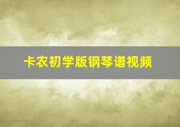 卡农初学版钢琴谱视频