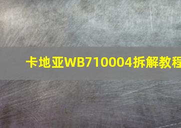 卡地亚WB710004拆解教程