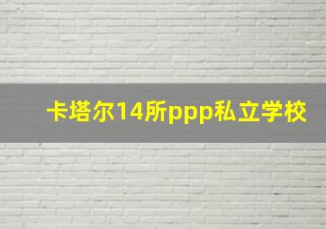 卡塔尔14所ppp私立学校