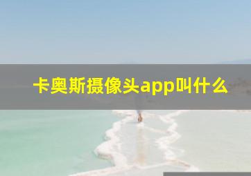 卡奥斯摄像头app叫什么