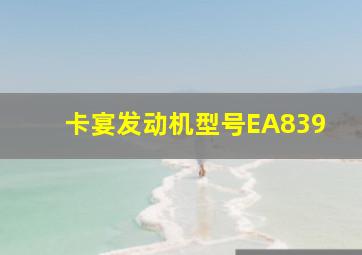 卡宴发动机型号EA839