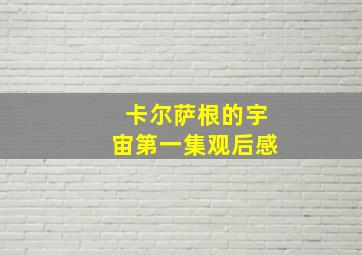 卡尔萨根的宇宙第一集观后感