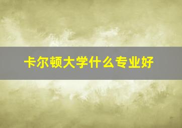 卡尔顿大学什么专业好