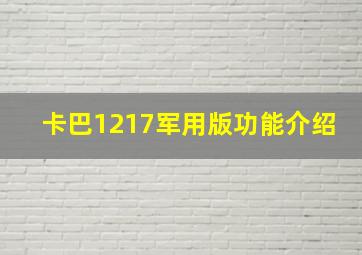 卡巴1217军用版功能介绍