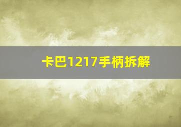 卡巴1217手柄拆解