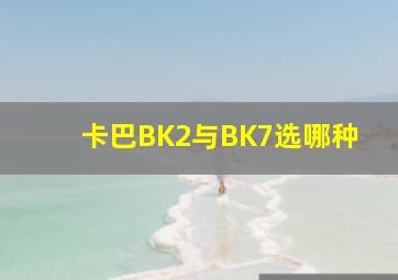 卡巴BK2与BK7选哪种