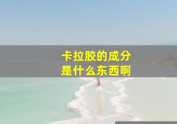 卡拉胶的成分是什么东西啊