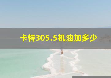 卡特305.5机油加多少