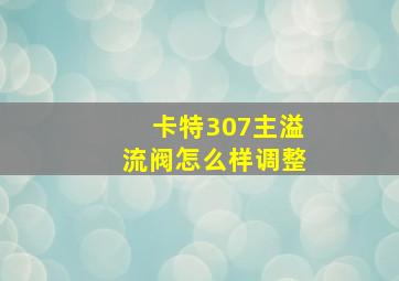 卡特307主溢流阀怎么样调整