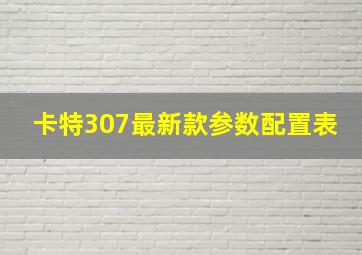 卡特307最新款参数配置表