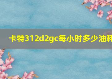 卡特312d2gc每小时多少油耗