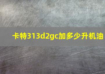 卡特313d2gc加多少升机油