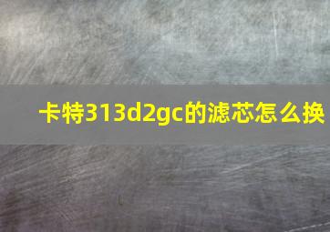 卡特313d2gc的滤芯怎么换