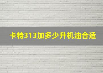 卡特313加多少升机油合适