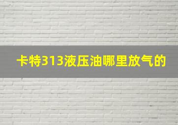 卡特313液压油哪里放气的