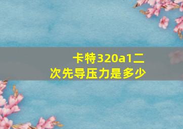 卡特320a1二次先导压力是多少