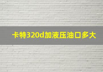 卡特320d加液压油口多大