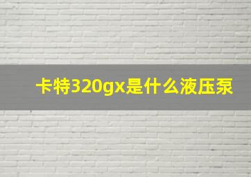 卡特320gx是什么液压泵