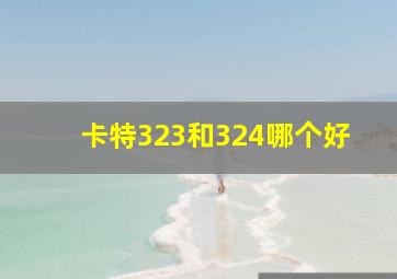 卡特323和324哪个好