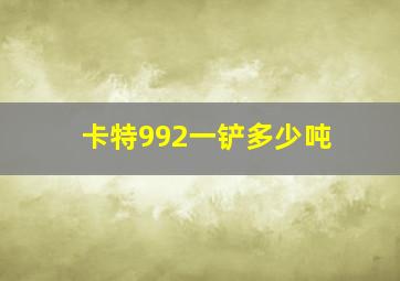 卡特992一铲多少吨