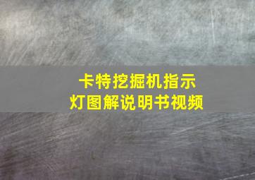 卡特挖掘机指示灯图解说明书视频