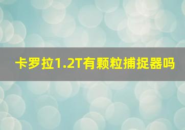 卡罗拉1.2T有颗粒捕捉器吗