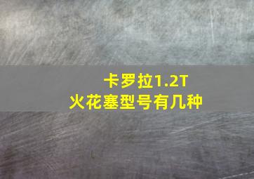 卡罗拉1.2T火花塞型号有几种