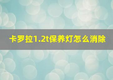 卡罗拉1.2t保养灯怎么消除