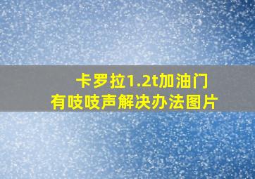 卡罗拉1.2t加油门有吱吱声解决办法图片