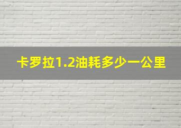 卡罗拉1.2油耗多少一公里