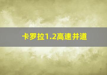 卡罗拉1.2高速并道