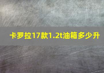 卡罗拉17款1.2t油箱多少升