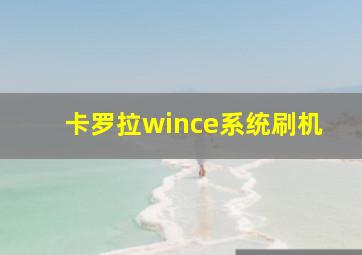 卡罗拉wince系统刷机