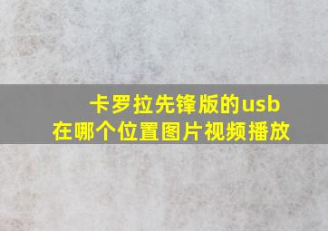 卡罗拉先锋版的usb在哪个位置图片视频播放