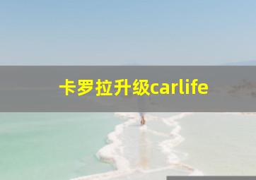 卡罗拉升级carlife