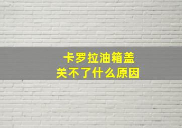 卡罗拉油箱盖关不了什么原因